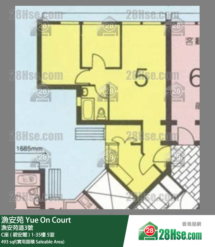 渔安苑 C座 ( 碧安阁 )19楼 5室 平面图