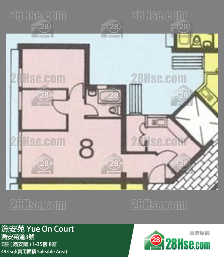 漁安苑 E座 ( 霞安閣 )14樓 8室 平面圖