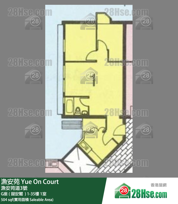 漁安苑 G座 ( 瑚安閣  )24樓 1室 平面圖