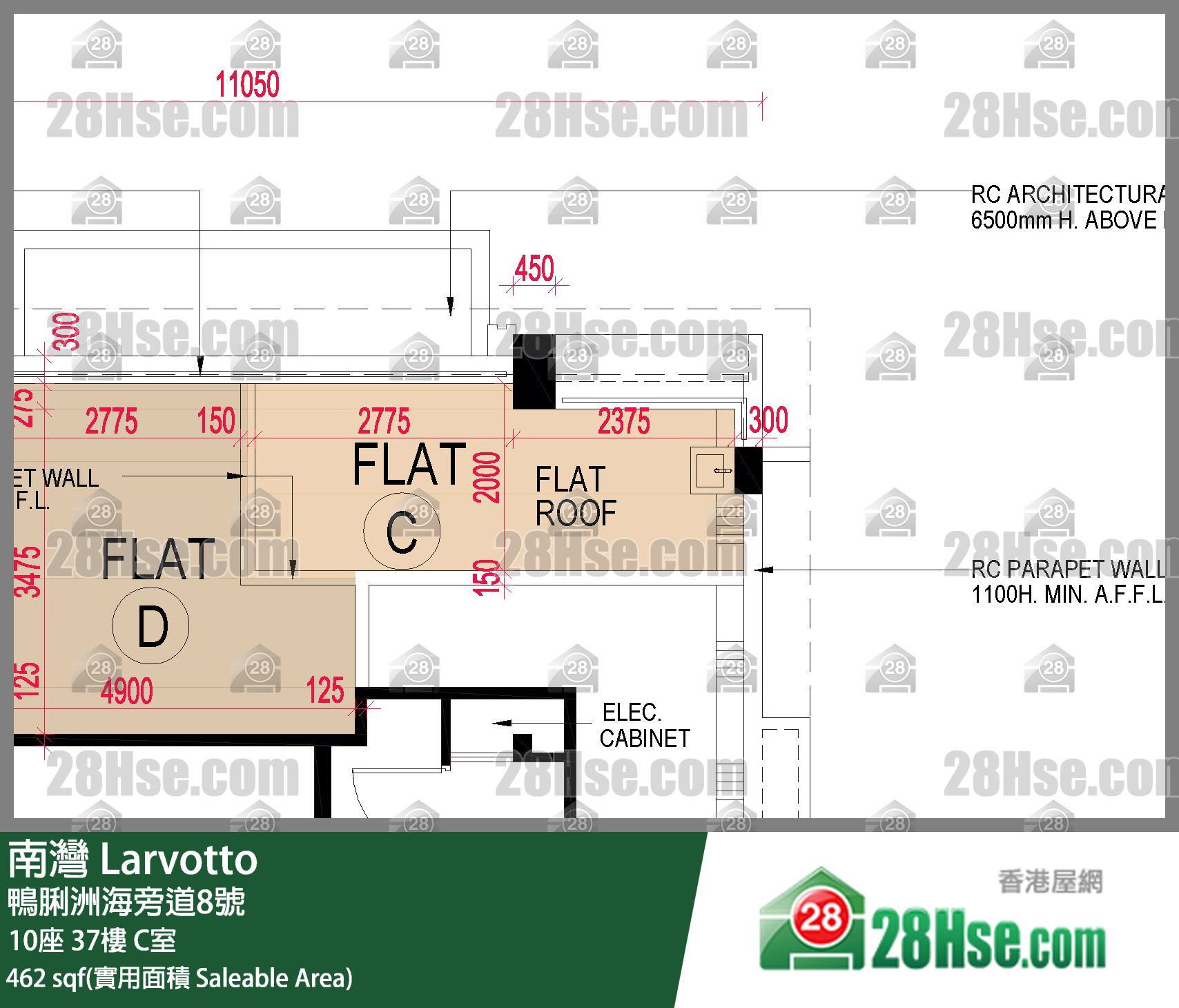 南湾 10座37楼 C室 平面图