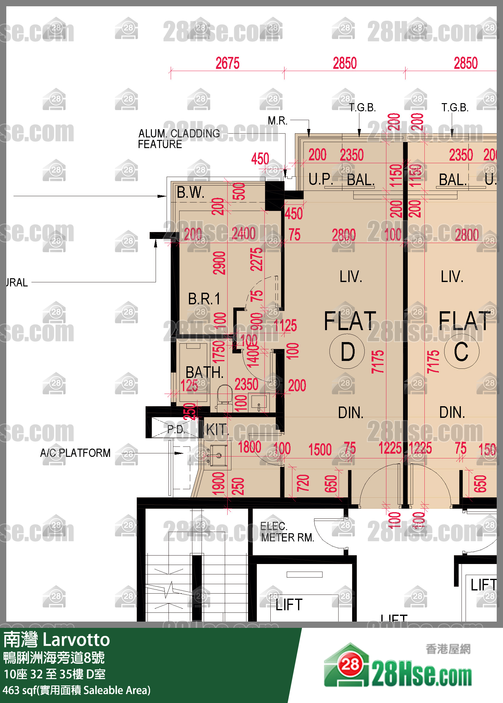 南灣 10座35樓 D室 平面圖