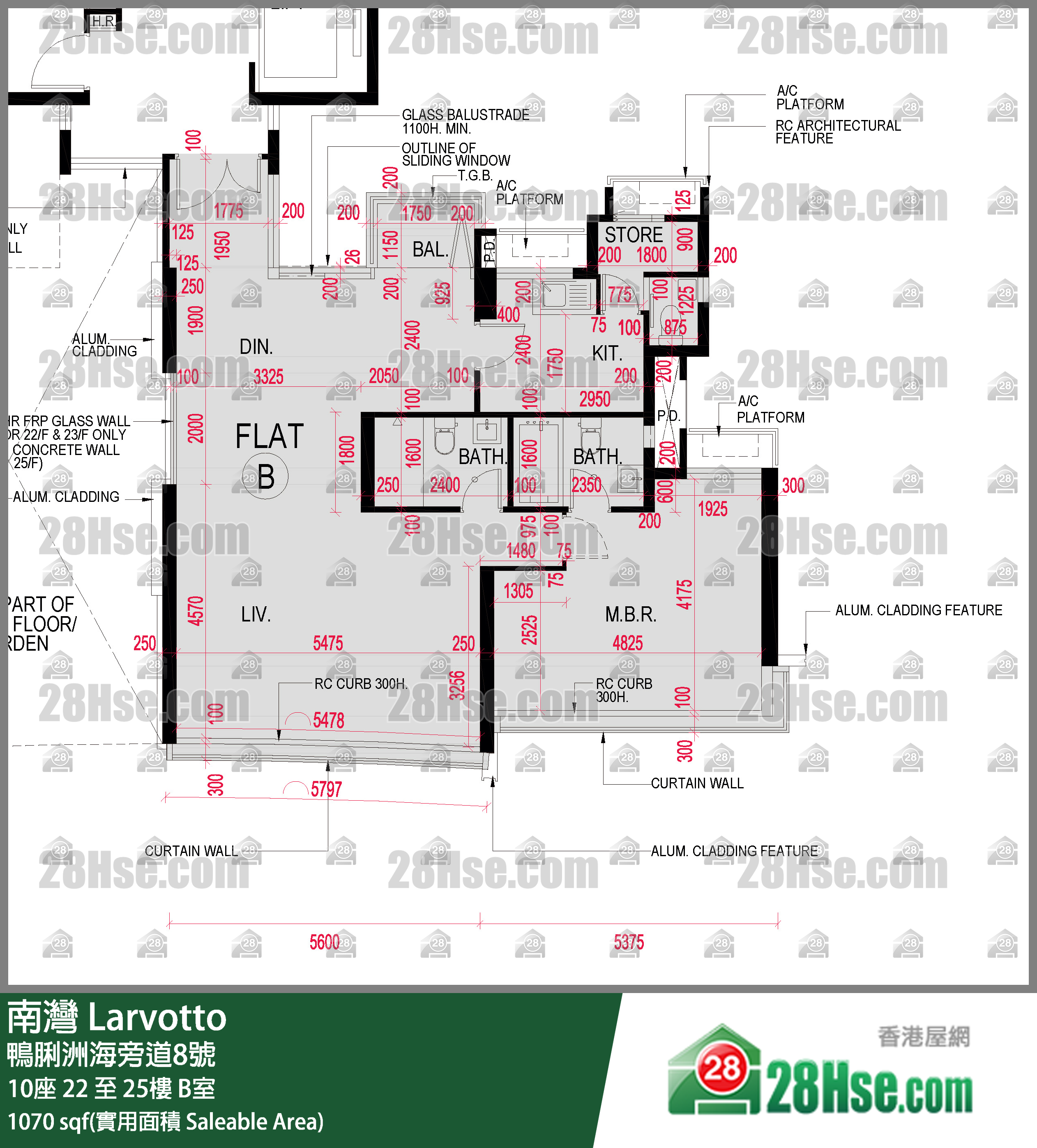 南灣 10座22樓 B室 平面圖
