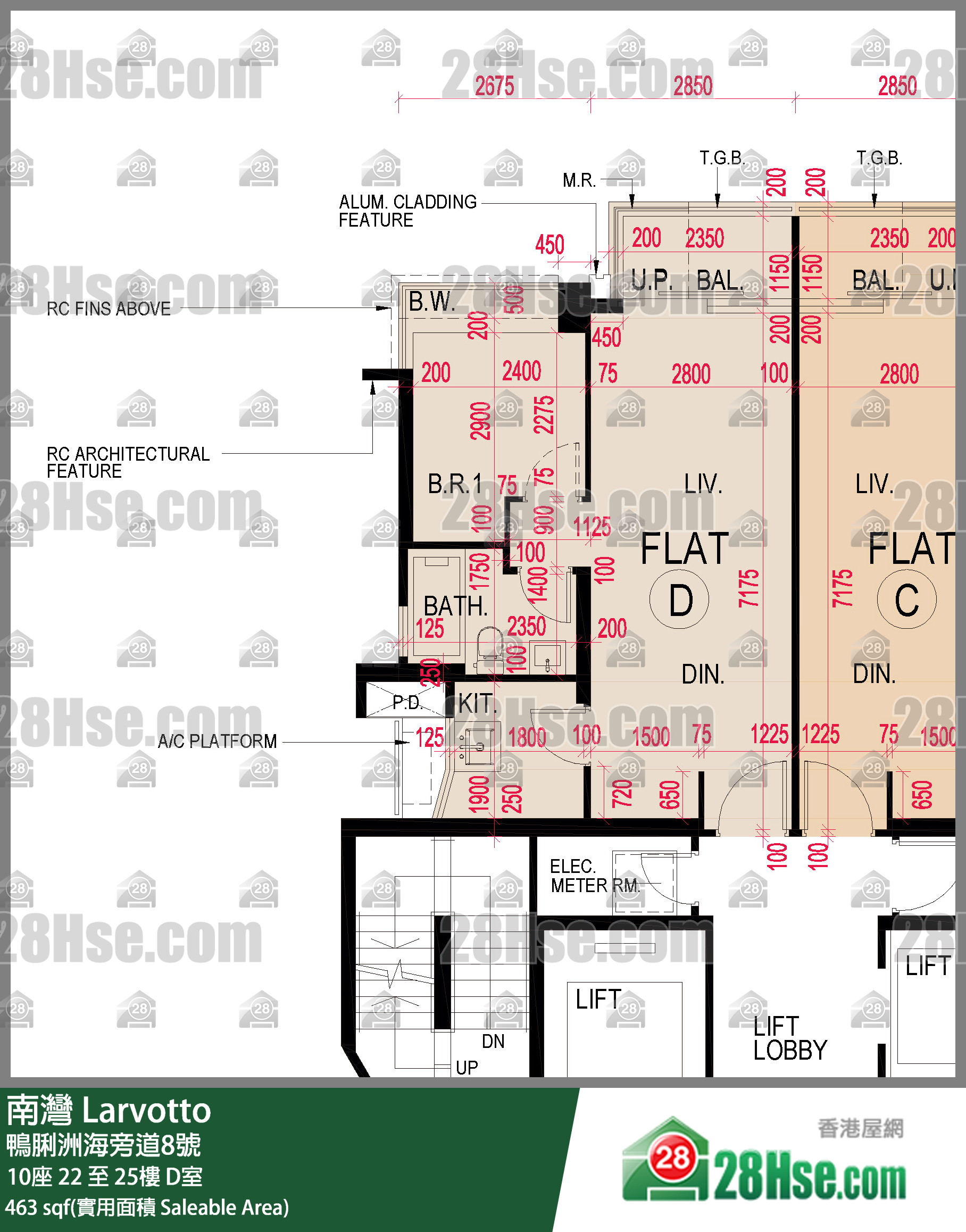 南灣 10座25樓 D室 平面圖