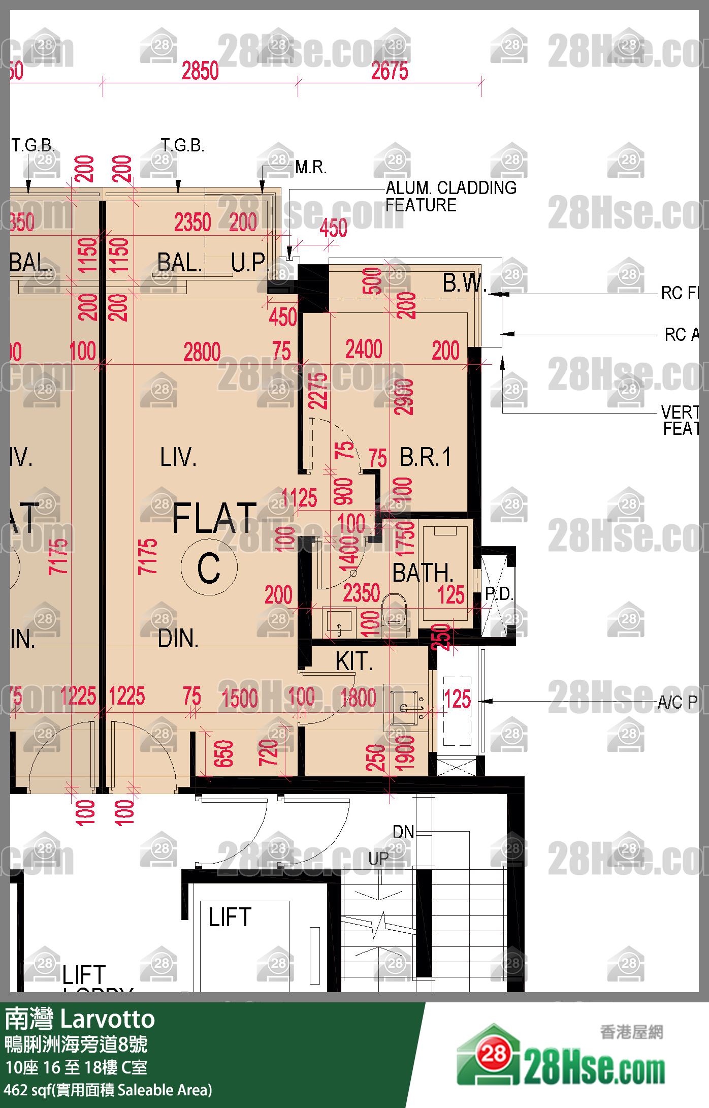 南灣 10座 17樓 C室 平面圖