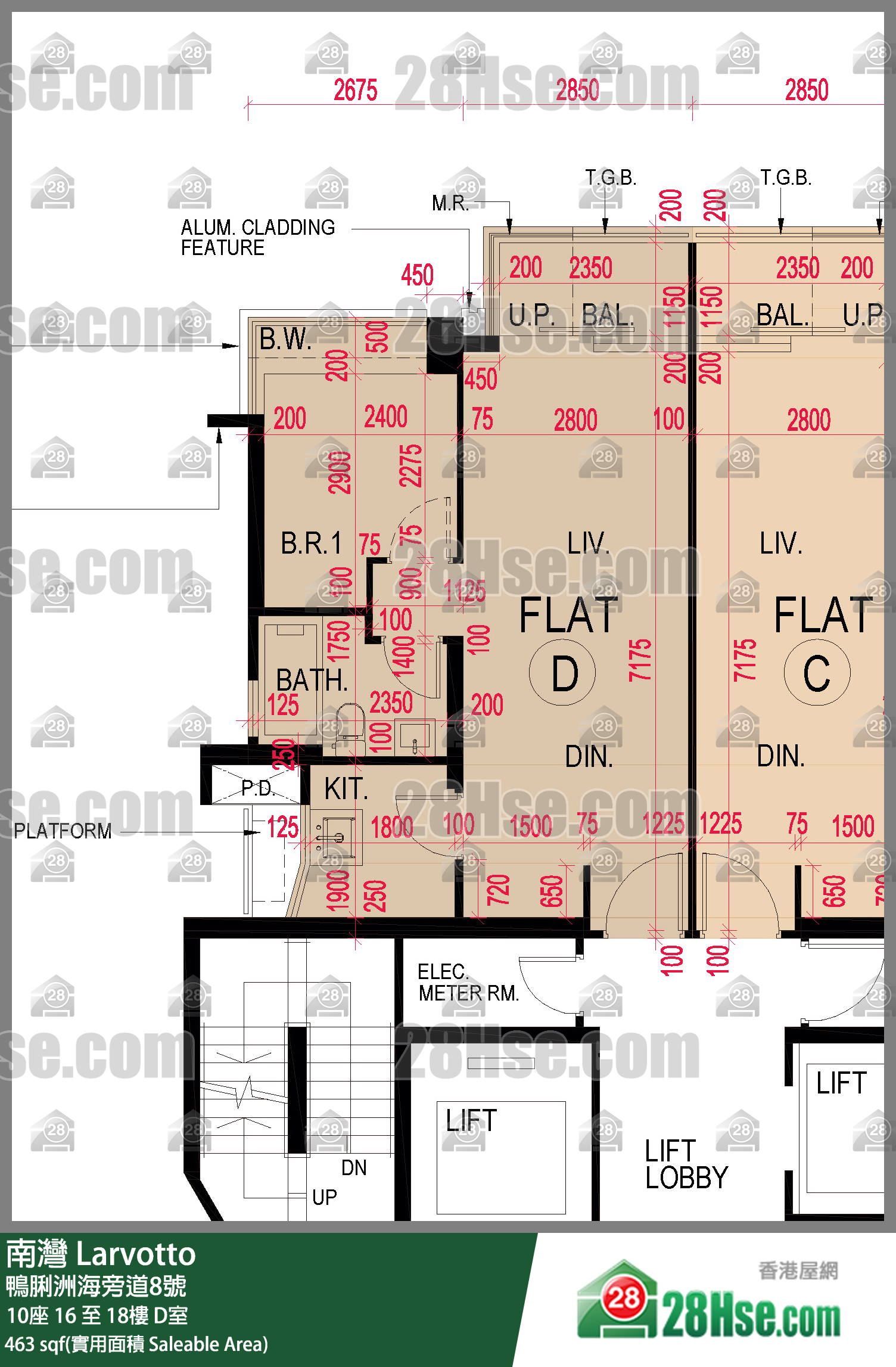 南灣 10座16樓 D室 平面圖