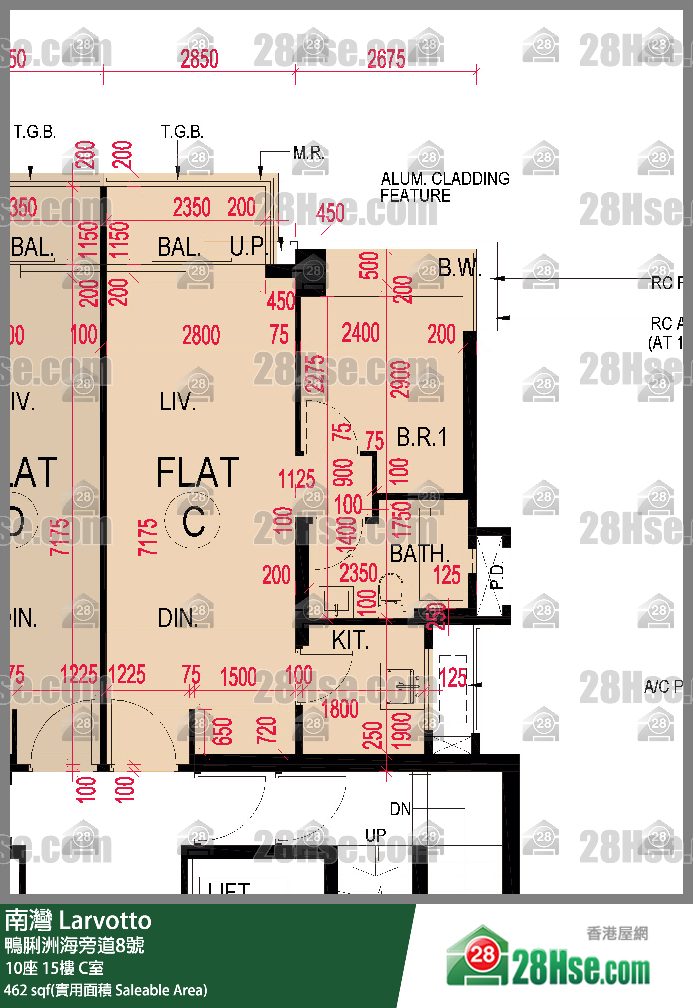 南湾 10座15楼 C室 平面图
