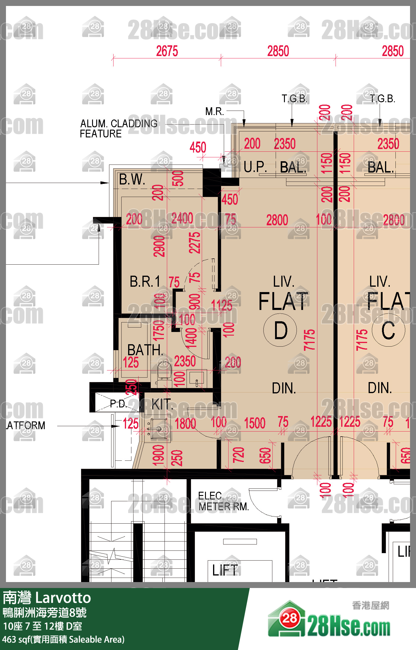 南灣 10座9樓 D室 平面圖