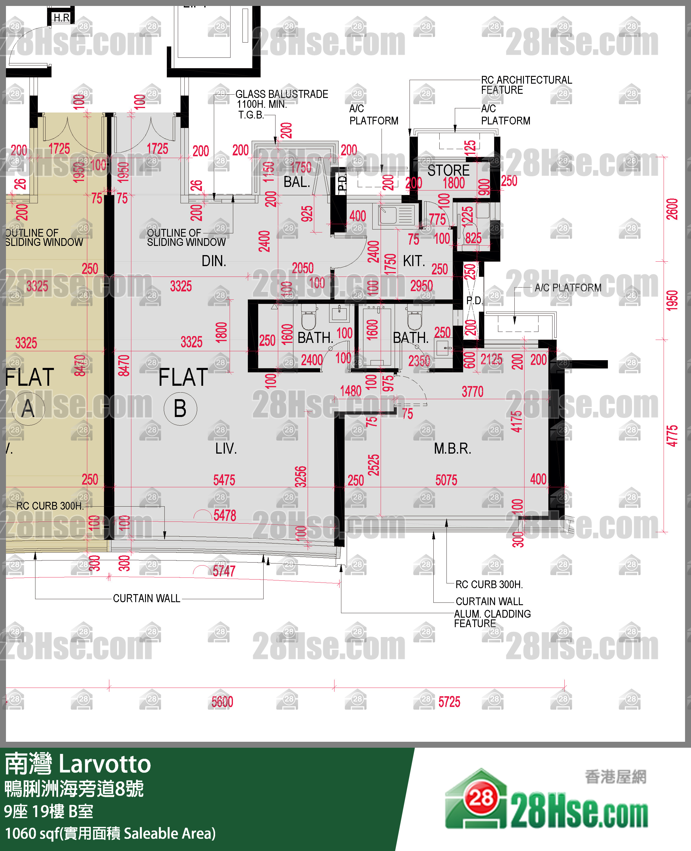 南湾 9座19楼 B室 平面图