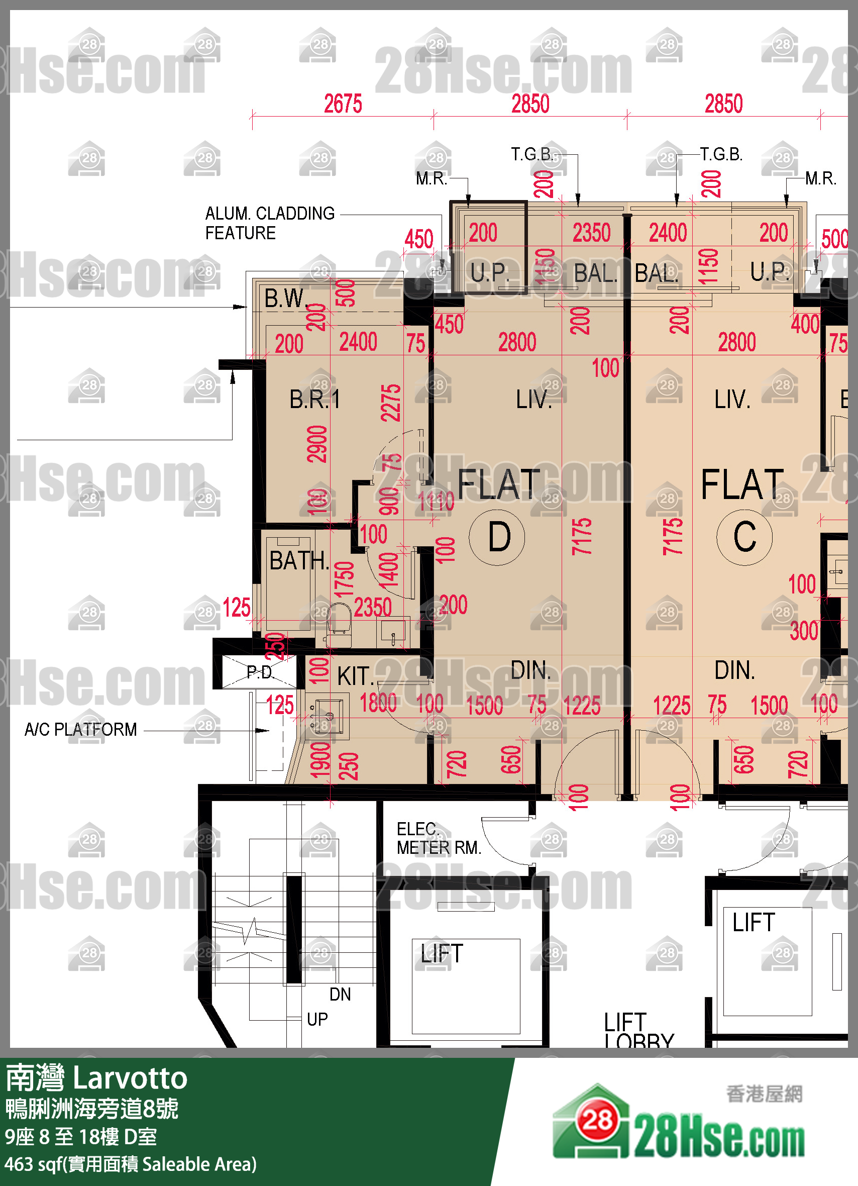 南灣 9座 11樓 D室 平面圖
