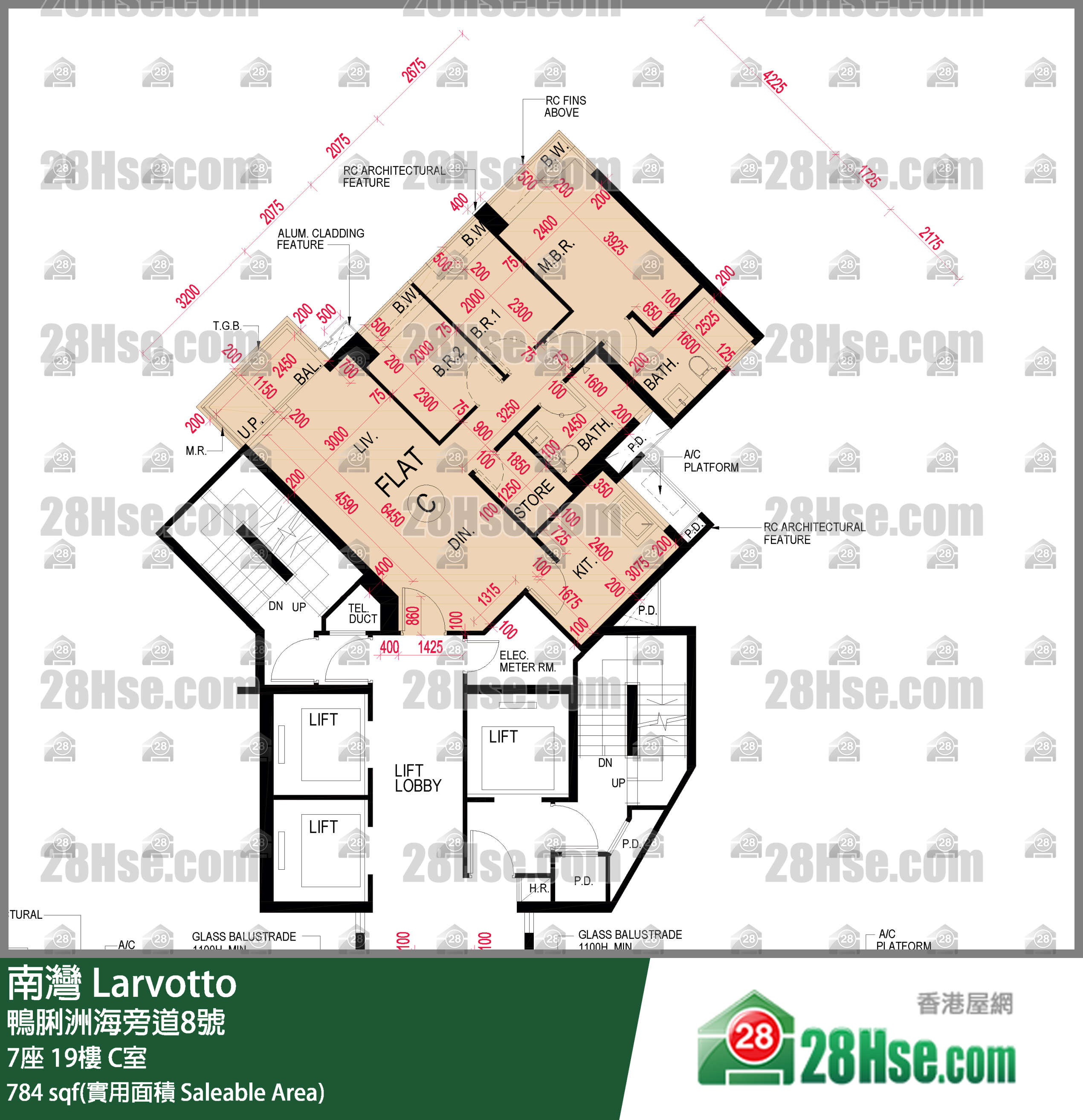 南灣 7座 19樓 C室 平面圖
