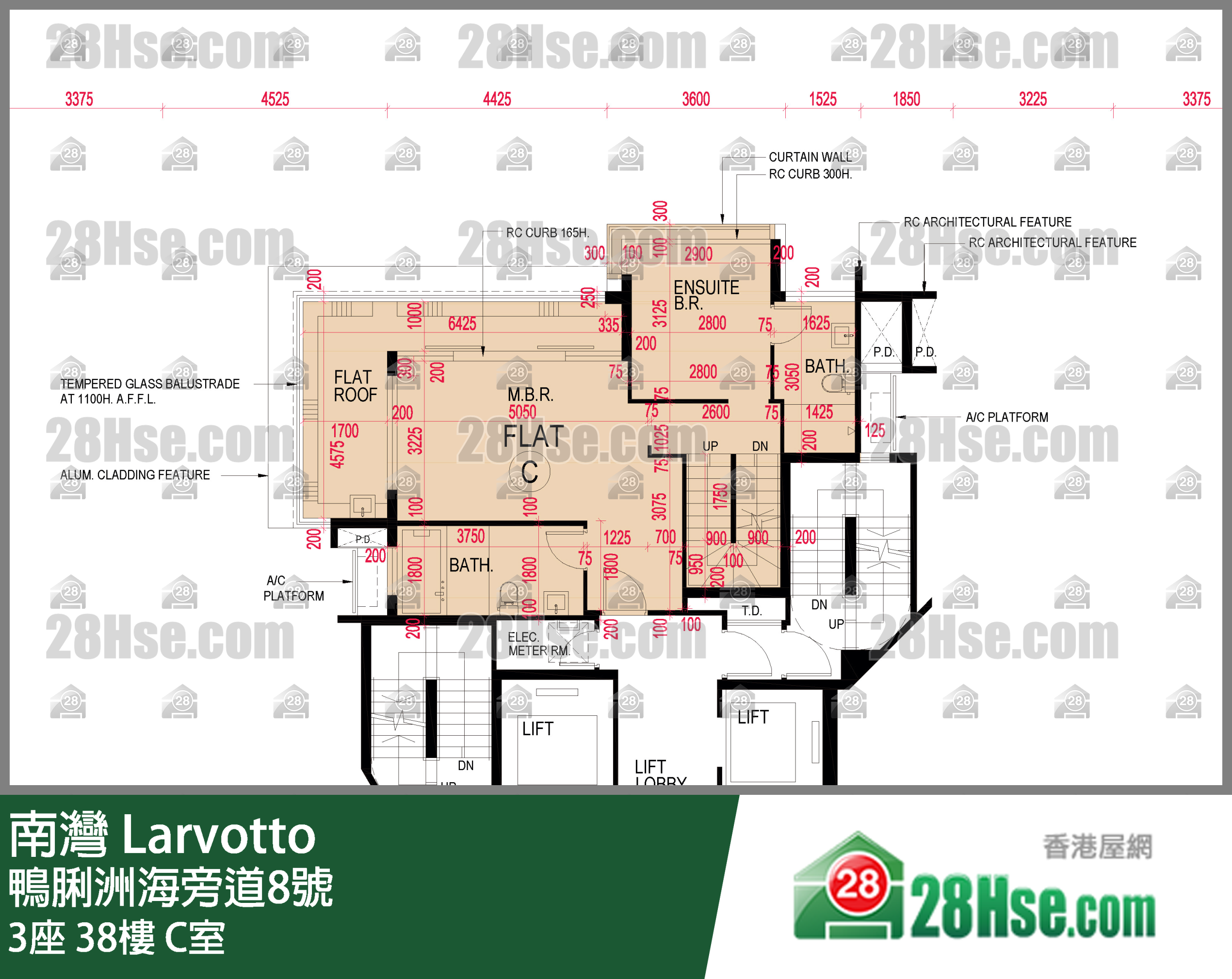 南灣 3座38樓 C室 平面圖