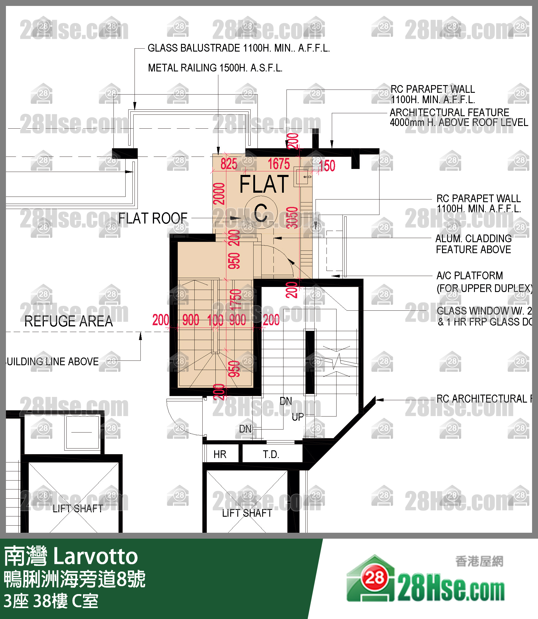 南灣 3座38樓 C室 平面圖