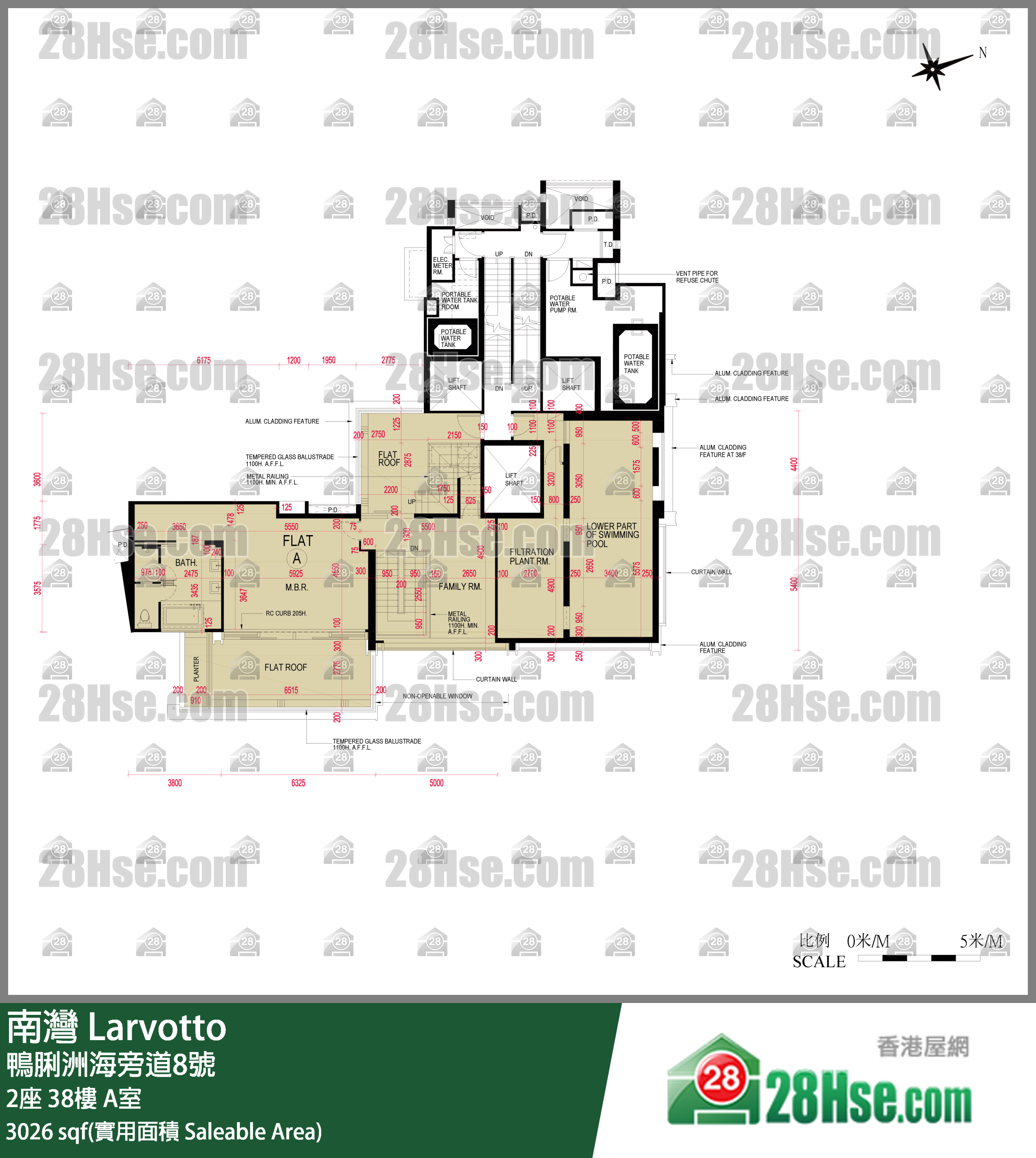 南灣 2座 38樓 A室 平面圖