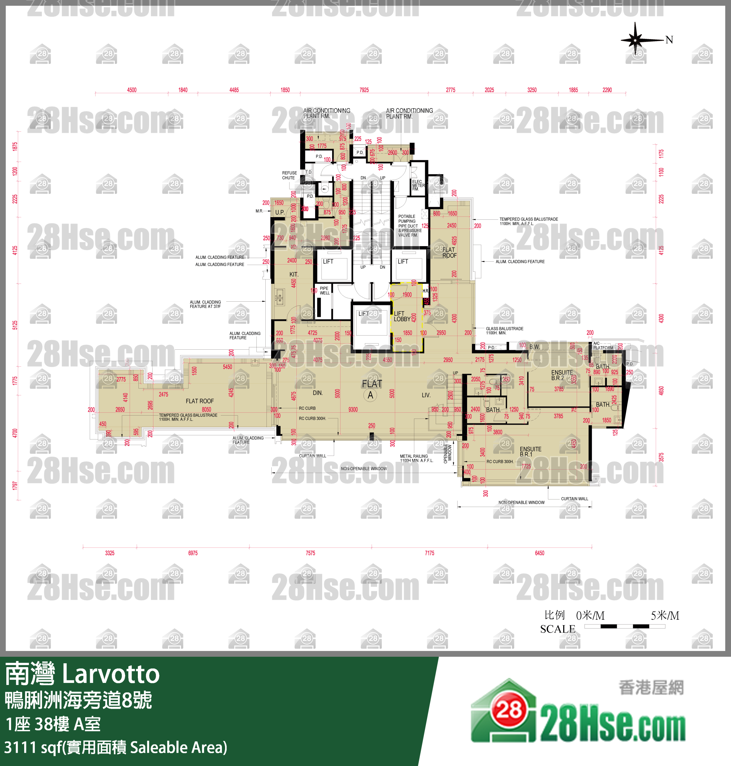 南灣 1座38樓 A室 平面圖