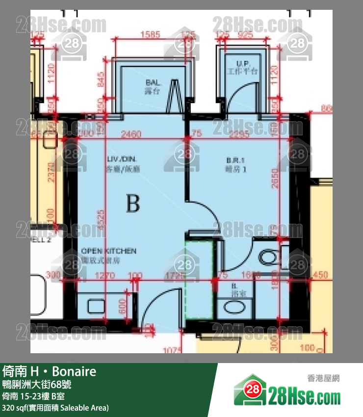 倚南 單位平面圖(由 28Hse 提供)