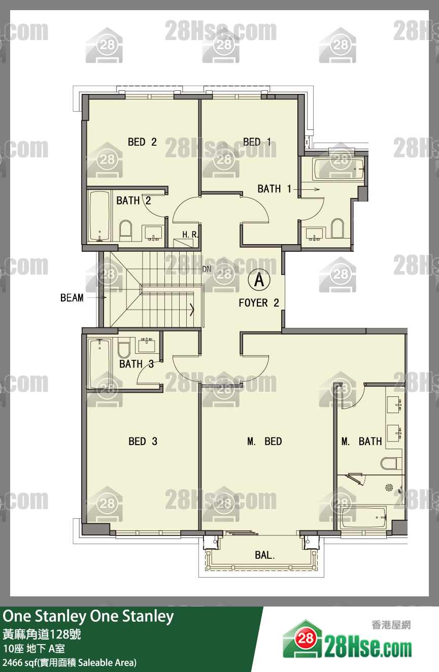 One Stanley 大厦10座地下 A室 平面图