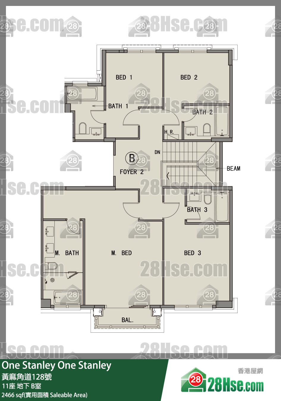 One Stanley 大厦11座地下 B室 平面图