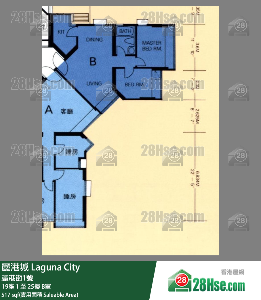 麗港城 19座15樓 B室 平面圖