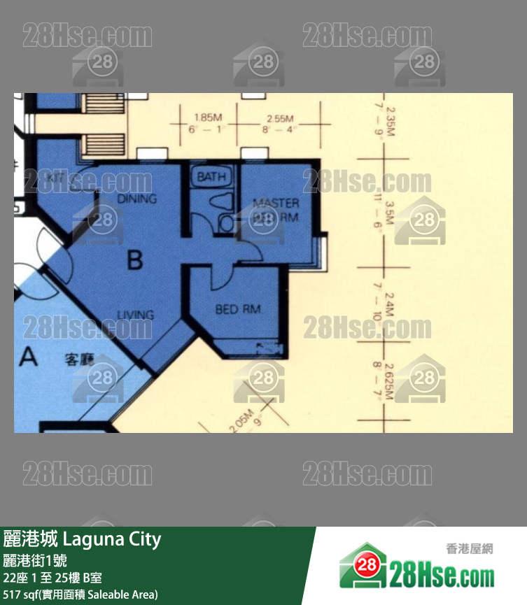 麗港城 22座 5樓 B室 平面圖