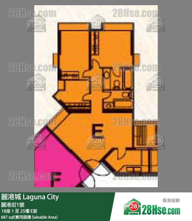 麗港城 18座25樓 E室 平面圖