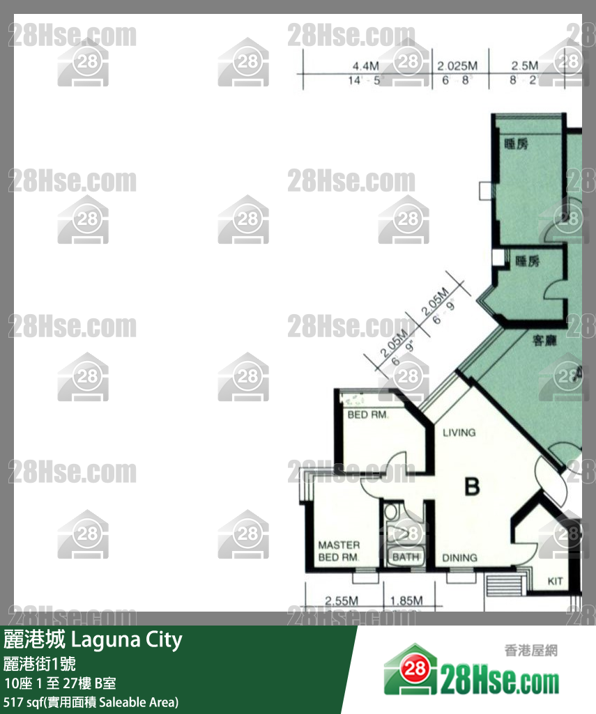 麗港城 10座9樓 B室 平面圖