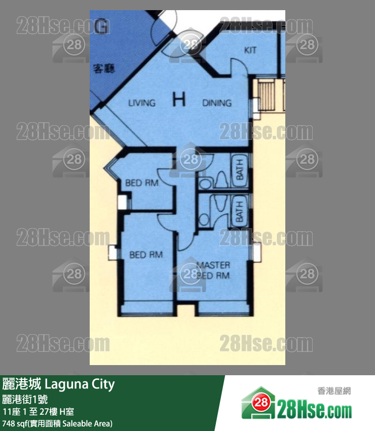 麗港城 11座11樓 H室 平面圖