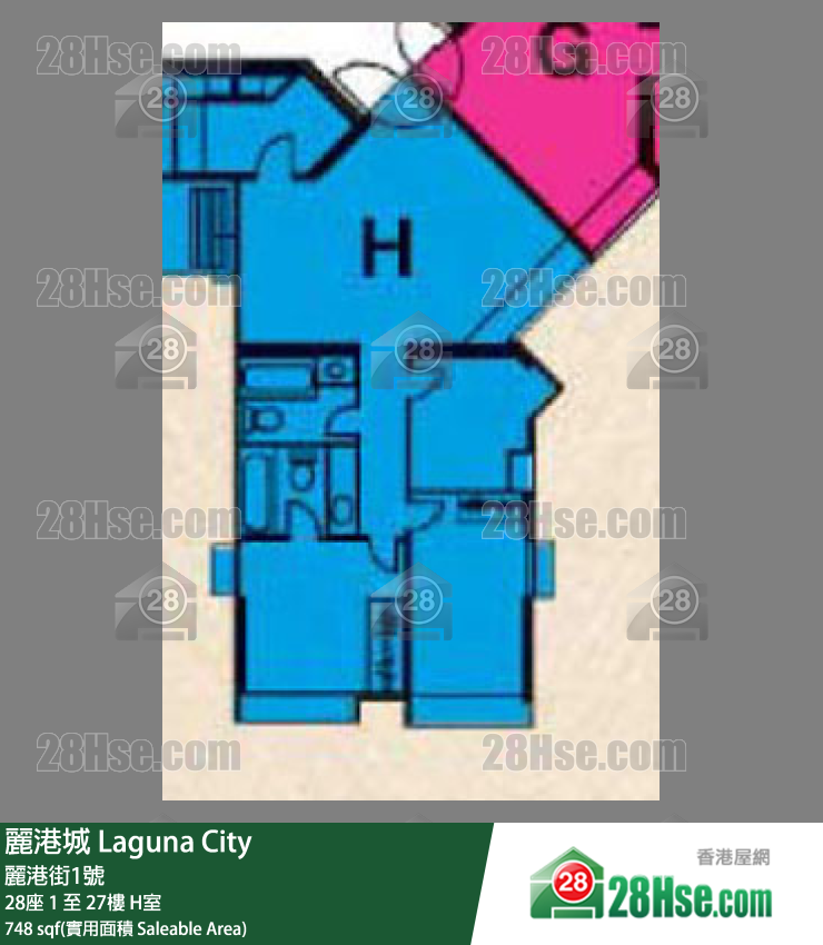 麗港城 28座17樓 H室 平面圖