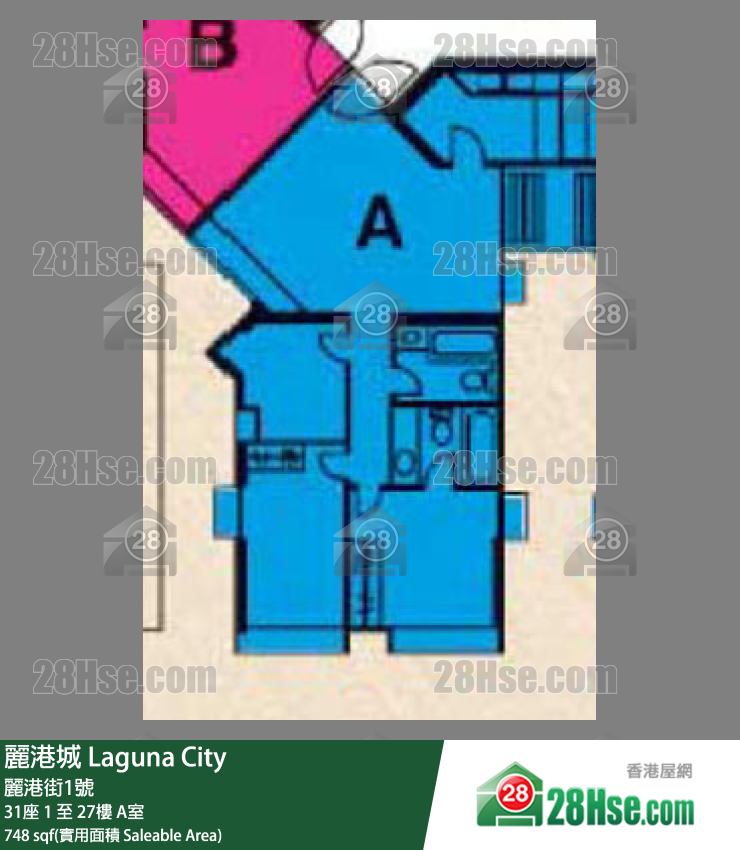 麗港城 31座14樓 A室 平面圖