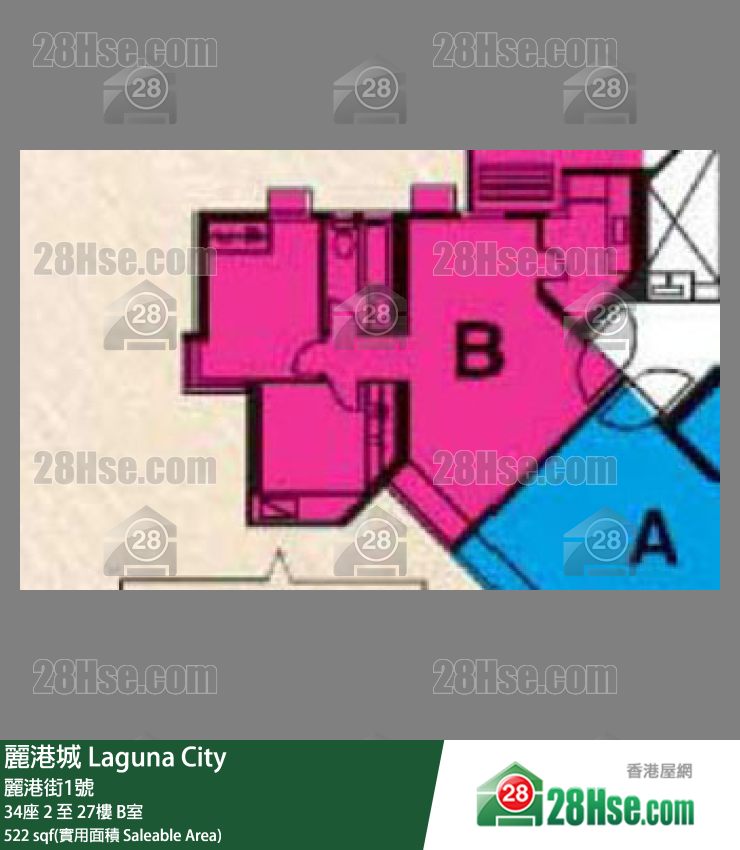 丽港城 单位平面图(由 28Hse 提供)