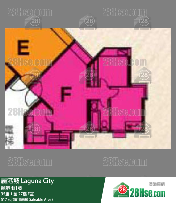 麗港城 35座13樓 F室 平面圖