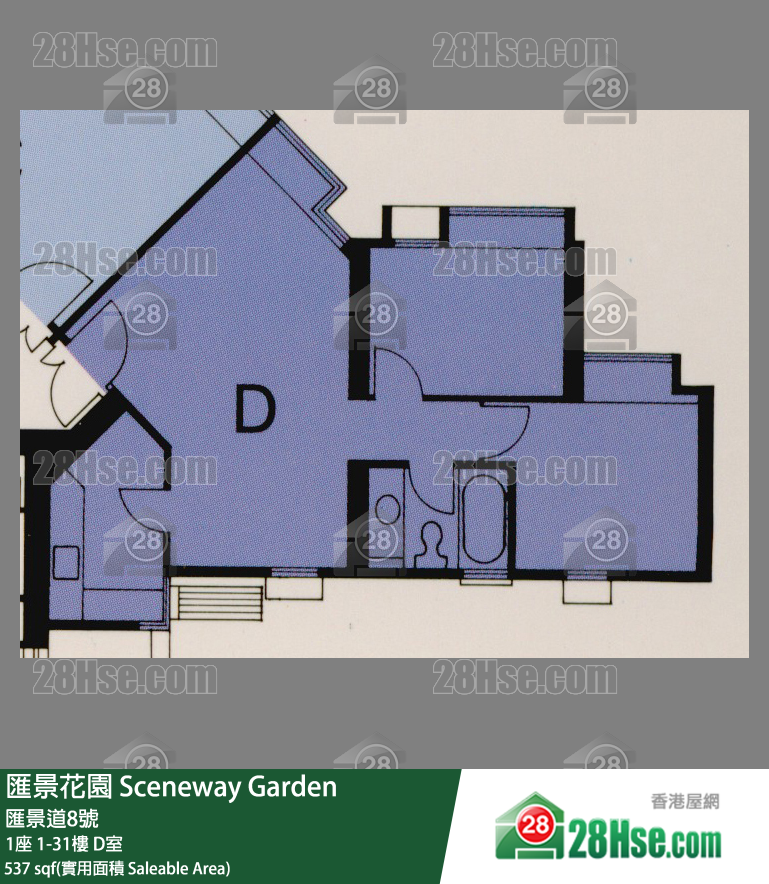 匯景花園 1座19樓 D室 平面圖