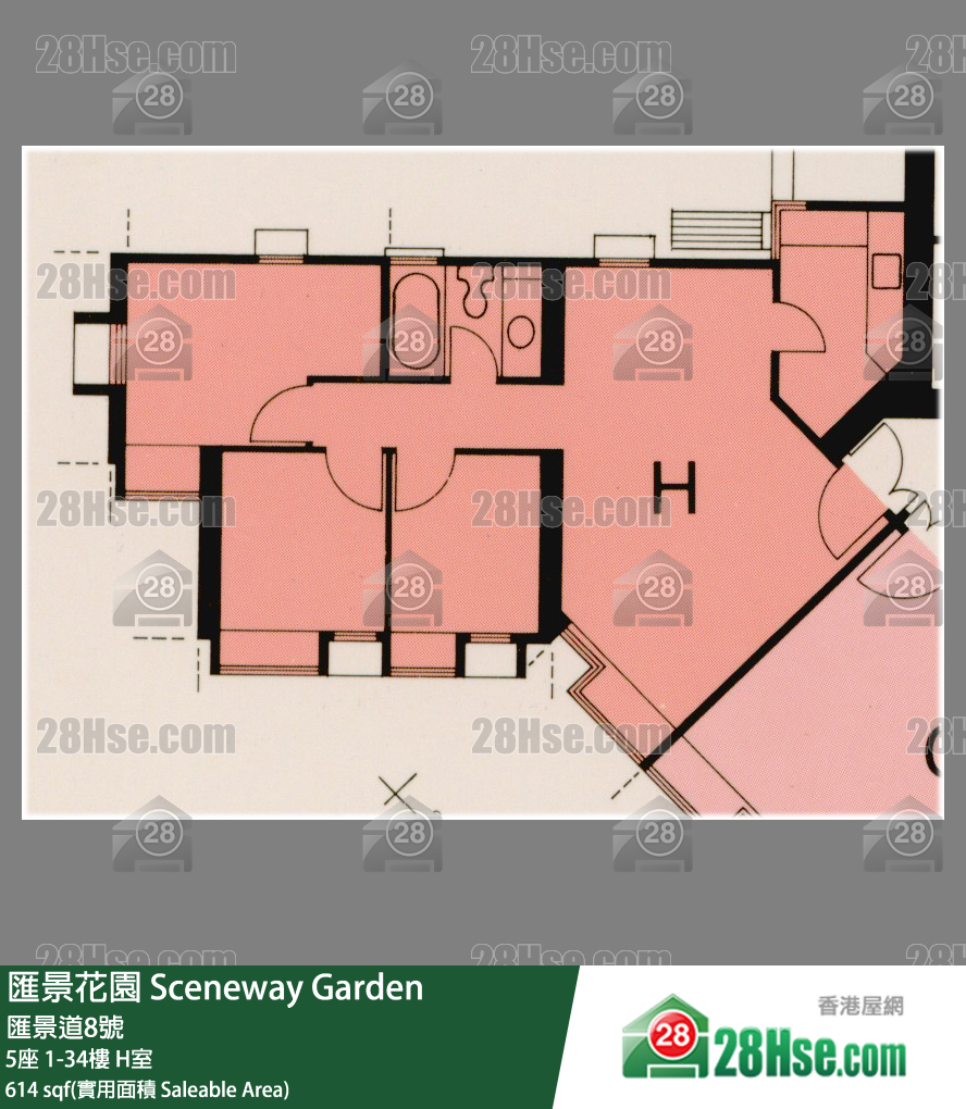 汇景花园 单位平面图(由 28Hse 提供)
