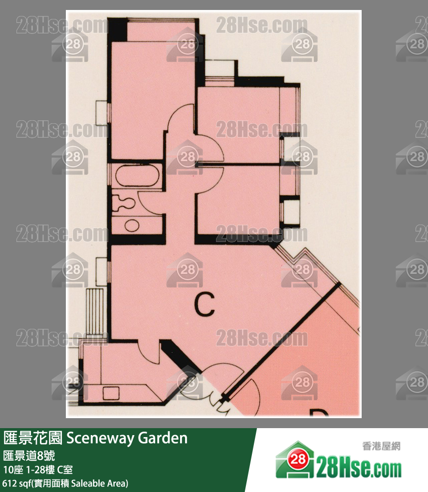 匯景花園 10座 26樓 C室 平面圖