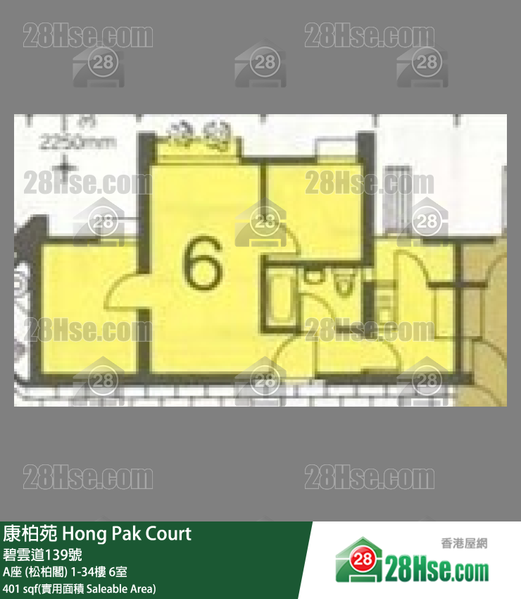 康柏苑 A座 (松柏閣)33樓 6室 平面圖