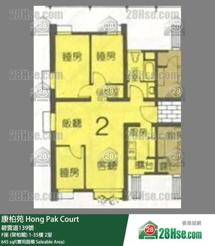 康柏苑 F座 (榮柏閣)4樓 2室 平面圖