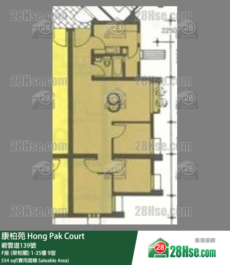 康柏苑 F座 (榮柏閣)18樓 9室 平面圖