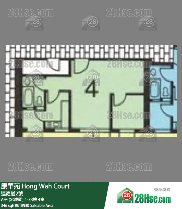康华苑 A座 (宏康阁) 26楼 4室 平面图