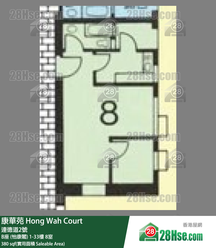 康华苑 B座 (怡康阁)18楼 8室 平面图