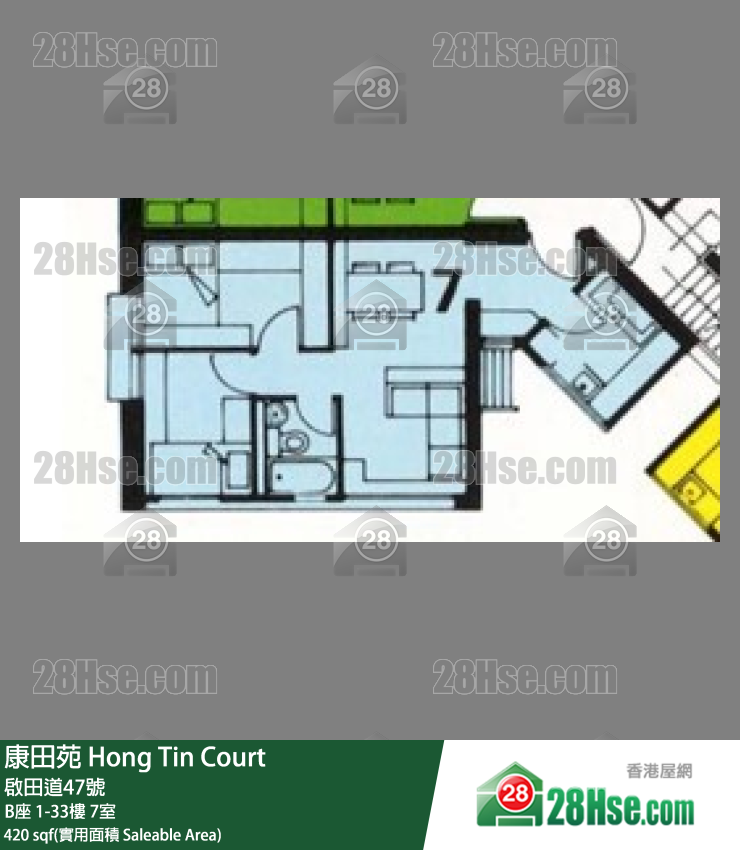 康田苑 B座 12樓 7室 平面圖