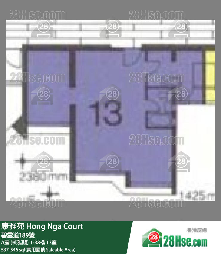 康雅苑 A座 (桃雅閣)14樓 13室 平面圖