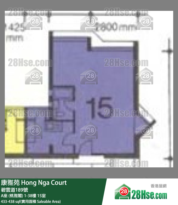 康雅苑 A座 (桃雅閣)13樓 15室 平面圖