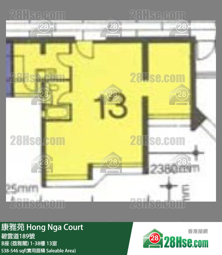 康雅苑 單位平面圖(由 28Hse 提供)