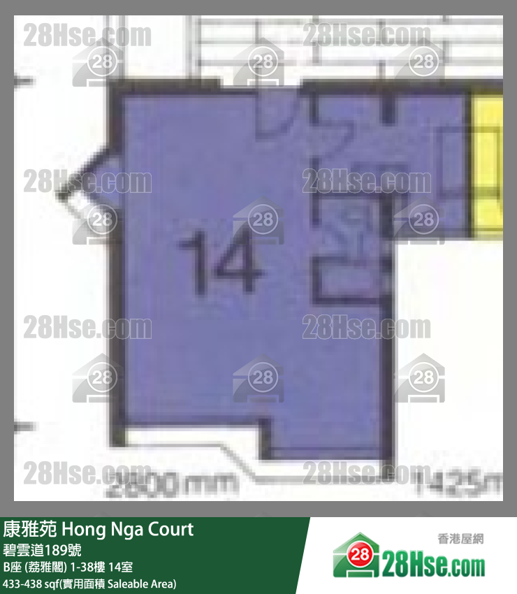 康雅苑 B座 (荔雅閣)31樓 14室 平面圖