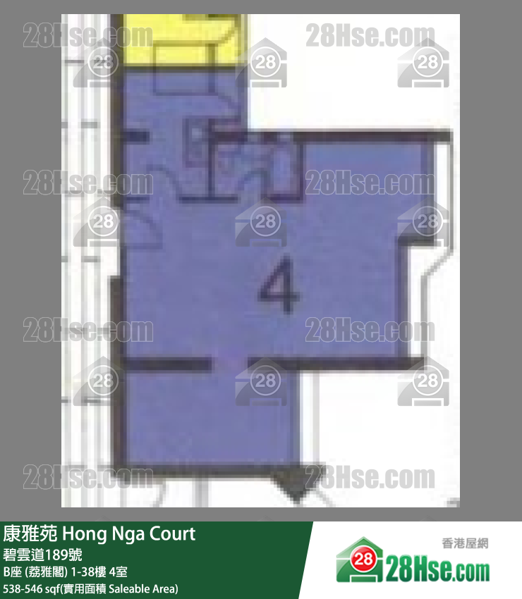 康雅苑 B座 (荔雅閣)36樓 4室 平面圖