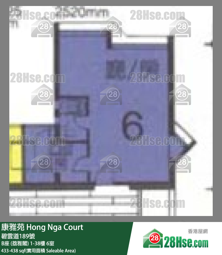 康雅苑 B座 (荔雅閣)24樓 6室 平面圖