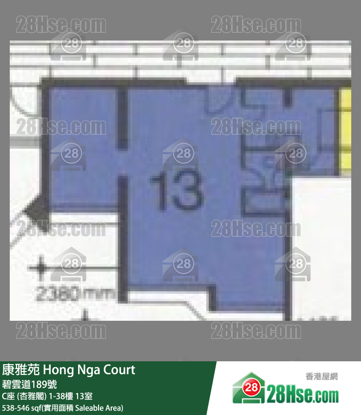 康雅苑 C座 (杏雅閣)28樓 13室 平面圖
