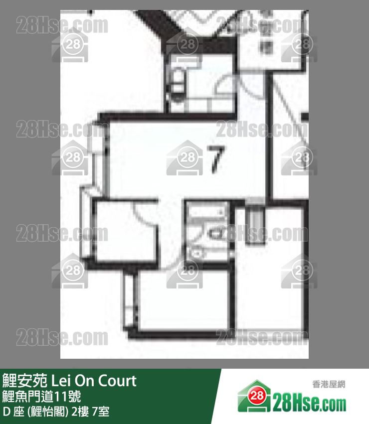 鲤安苑 D 座 (鲤怡阁) 2楼 7室 平面图