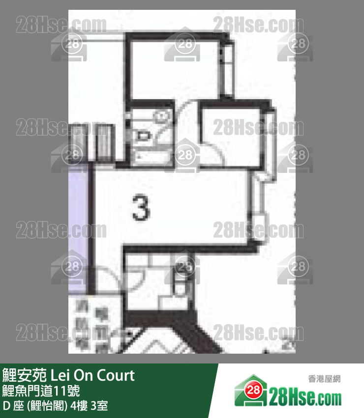 鯉安苑 D 座 (鯉怡閣) 4樓 3室 平面圖