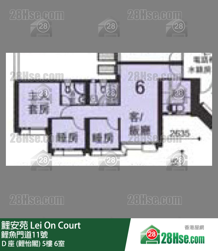 鯉安苑 D 座 (鯉怡閣)5樓 6室 平面圖