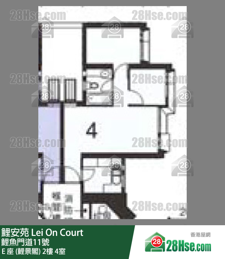 鯉安苑 E 座 (鯉景閣)2樓 4室 平面圖